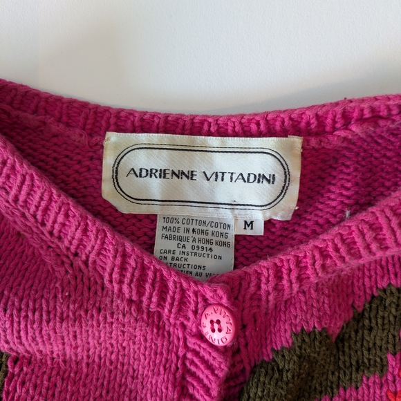 Vintage Adrienne Vittadini Cotton Cardigan Multi Colors - Picture 2 of 12